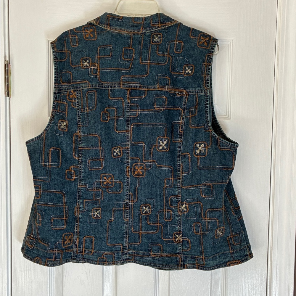 Ruby Rd. Blue Denim Vest - Picture 3 of 3
